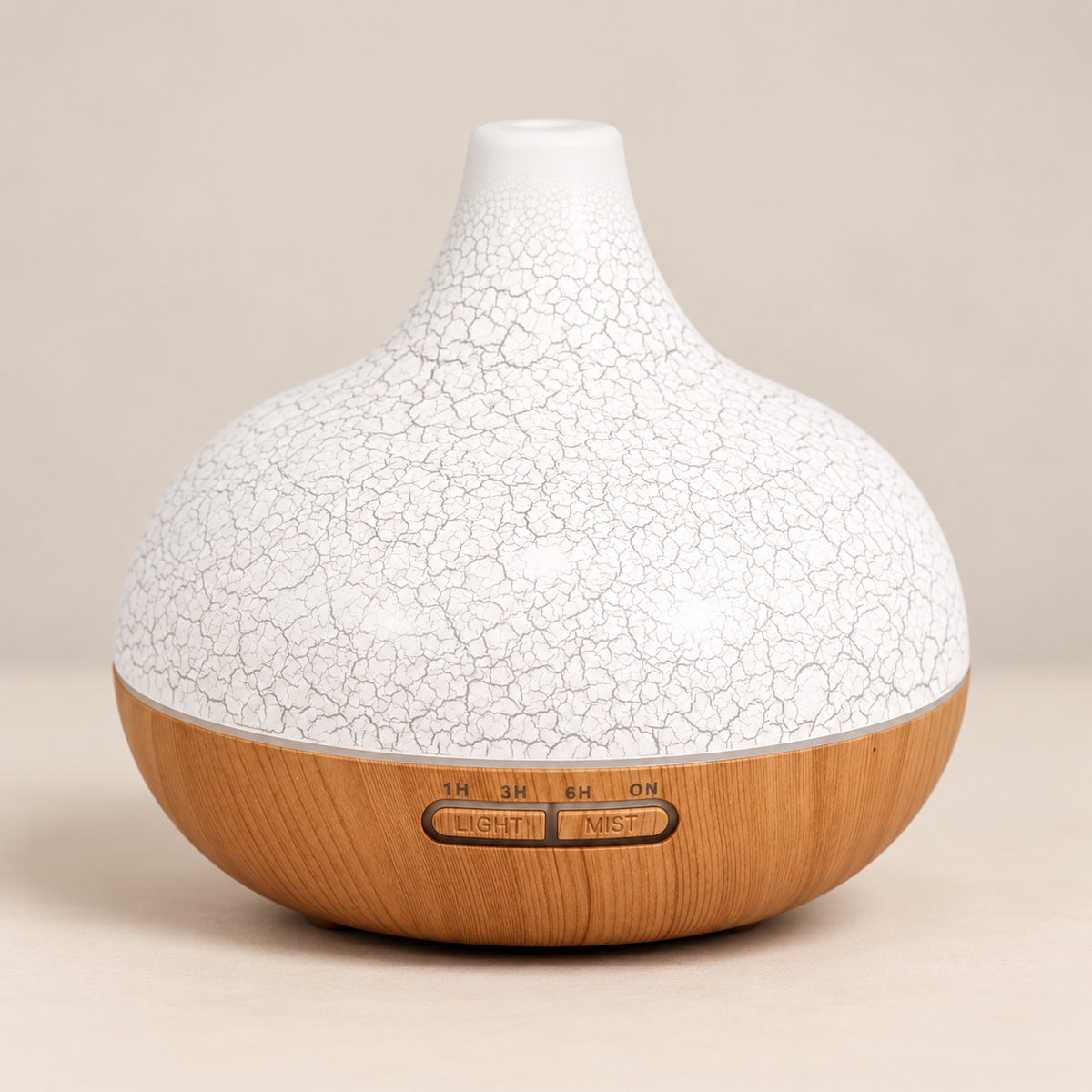 Diffuseur d’ambiance Caléa Santorini blanc effet craquelé avec base effet bois